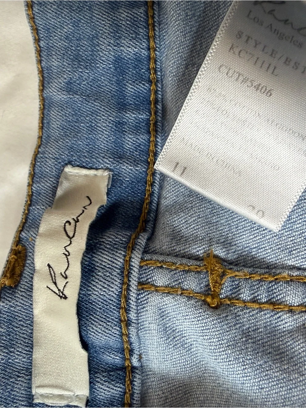 KanCan Two-Tone Light Blue Flare Jeans